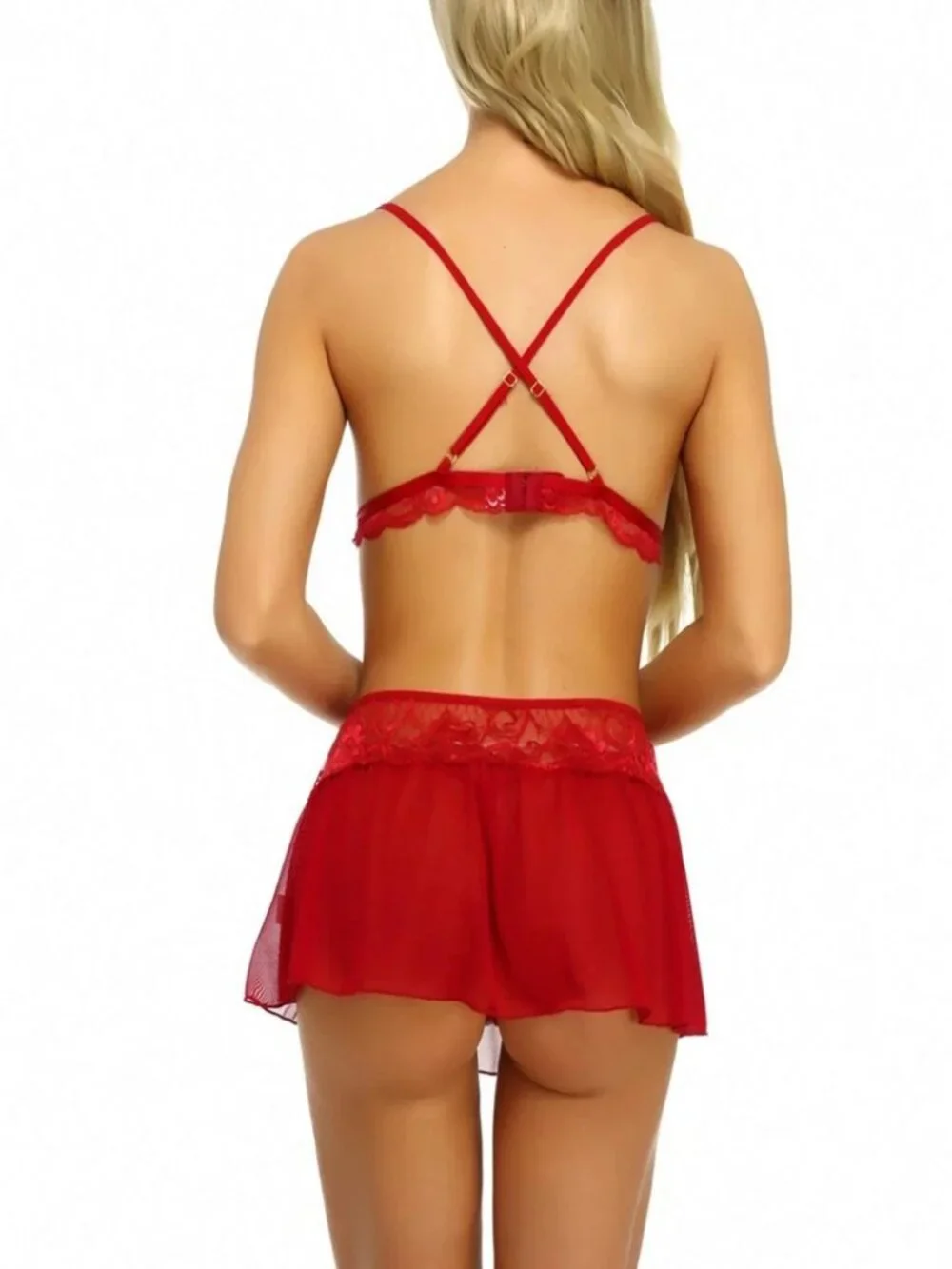 Sexy-Lingerie Women's Babydoll G-string Sleepwear Underwear Lace Dress Nightwear